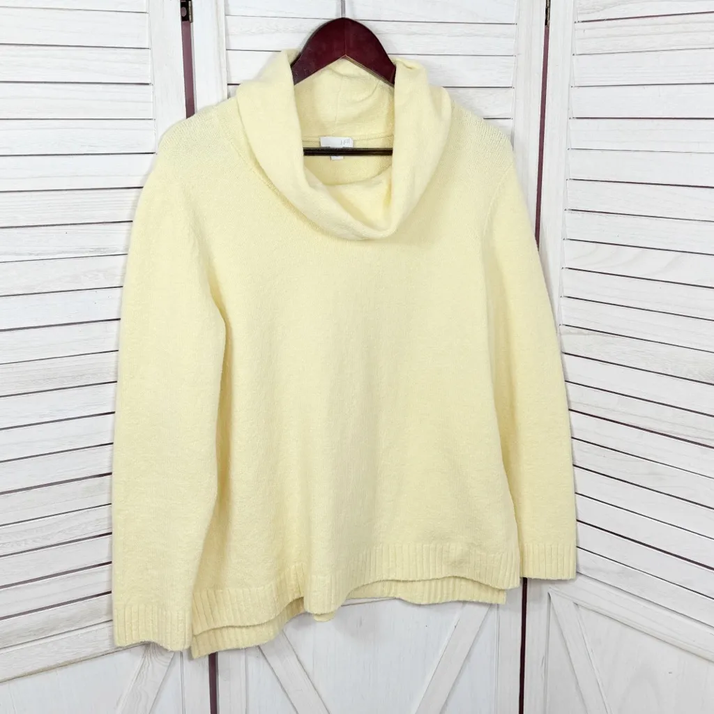 J.Jill Cowl Neck Relaxed Fit Pullover Sweater Butter Yellow Size Medium - Image 7