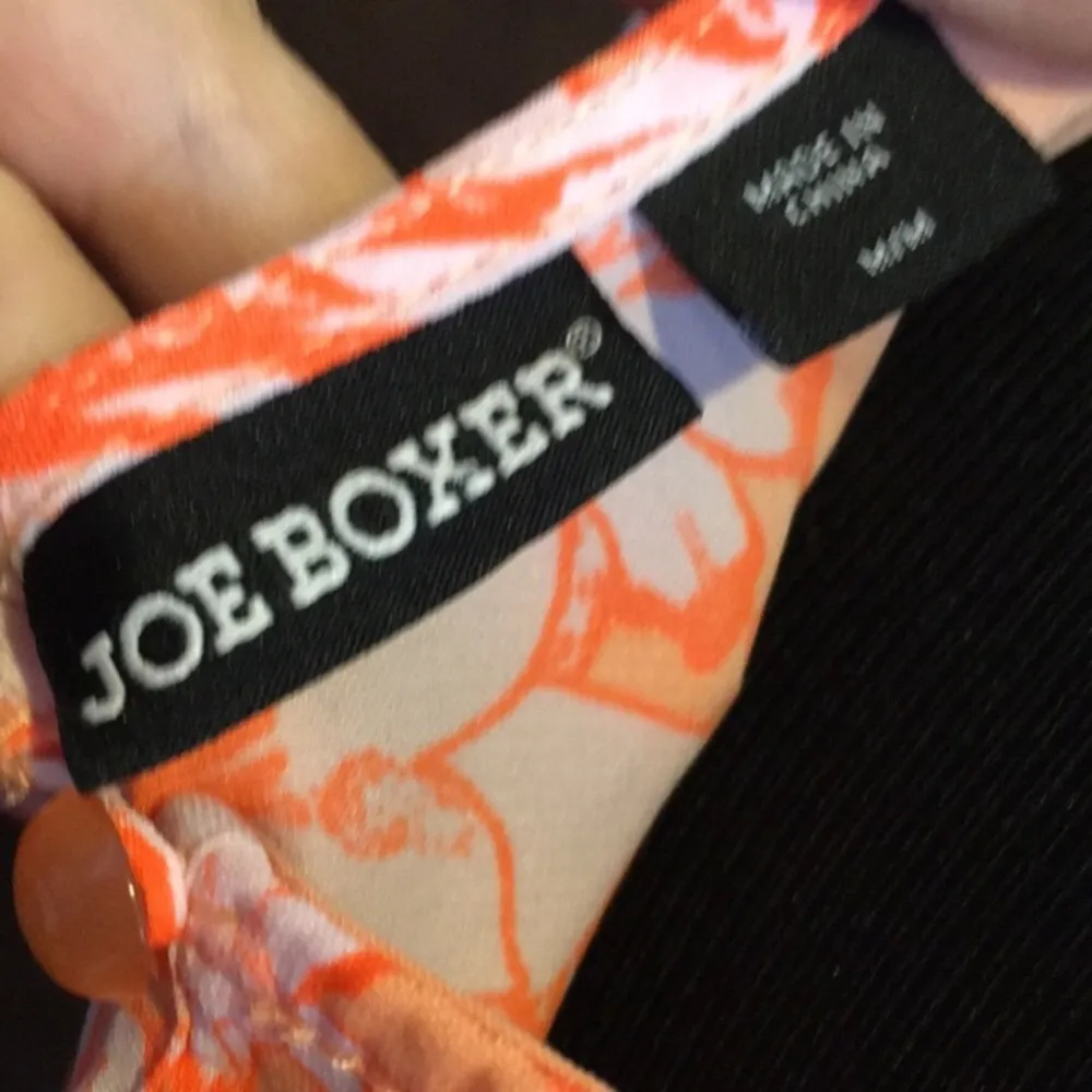 Joe Boxer Floral Open Shoulder Dress, Orange, White, Medium - Image 3