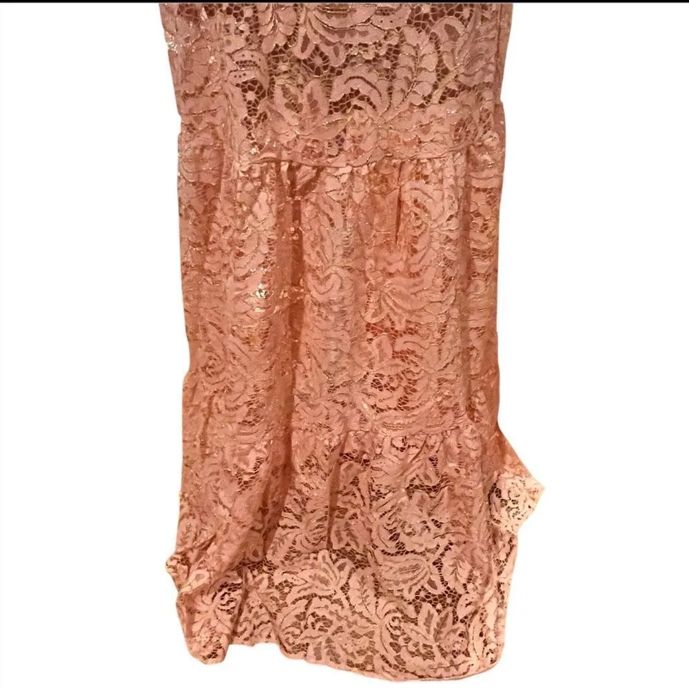 NWT dress the population Reese of the Shoulder rose‎ petal lace maxi dress XS - Image 8