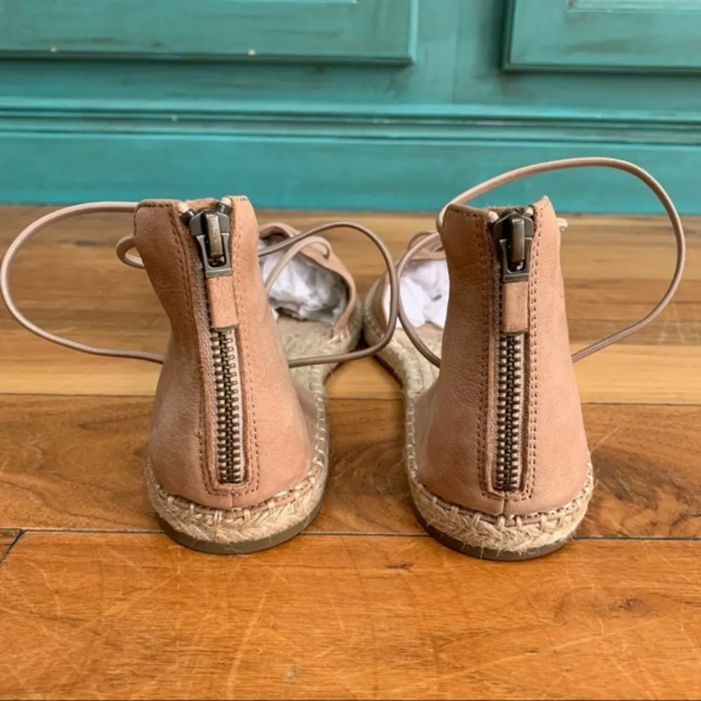 Eileen Fisher Lace Suede Flat Espadrille Sandals Dusty rose pink size 9.5 - Image 8