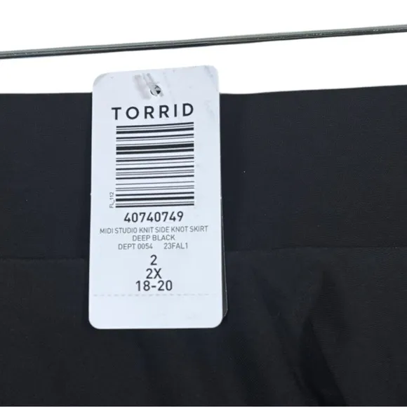 NWT Torrid Midi Studio‎ Knit Side Knot Skirt Black Pencil Sz 2x Office Stretch - Image 5