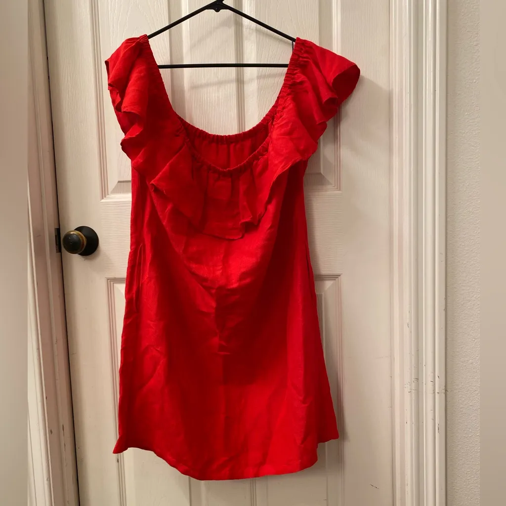 Tommy Bahama Women’s Dress of the shoulder Vibrant Red Size Medium - Image 3