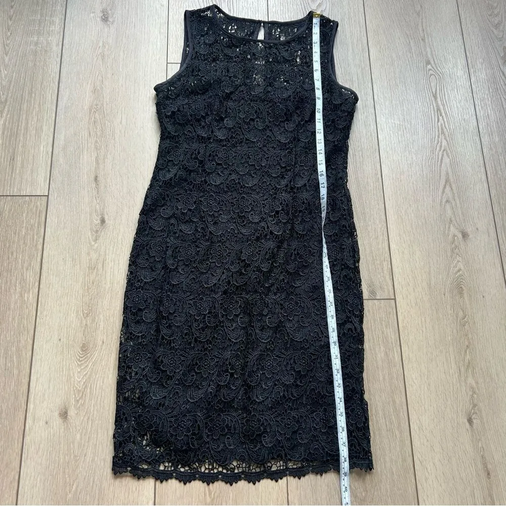 DB RSVP Lace Overlay Black Cocktail Dress Sheath Dress Size 6 Sleeveless - Image 11