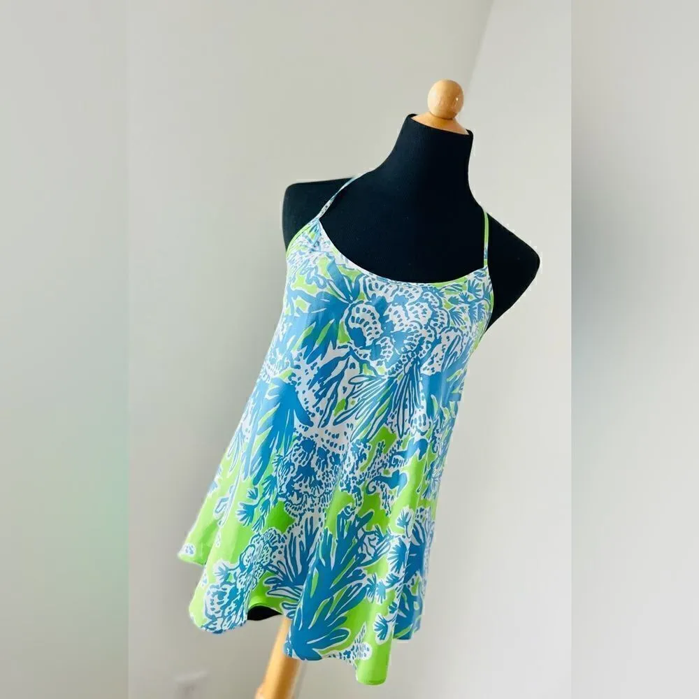 Lilly Pulitzer Maisy Top Limeade Biggest Fan Women's XS Adjustable Silk Cami - Image 2