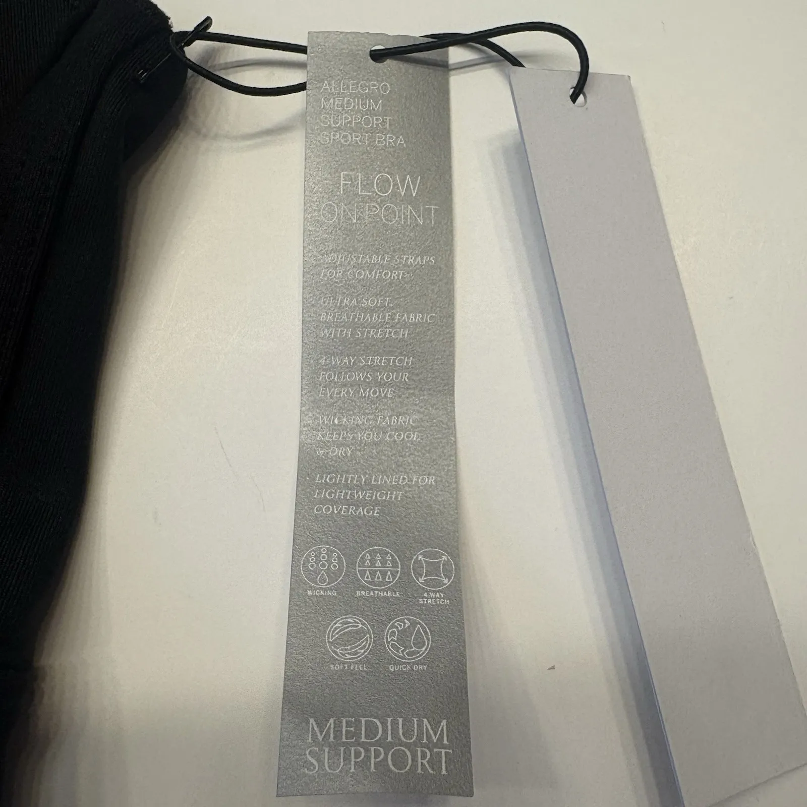 Victorias Secret Allegro Medium Support On Point Lined Sport Bra 32C Black‎ NEW - Image 8