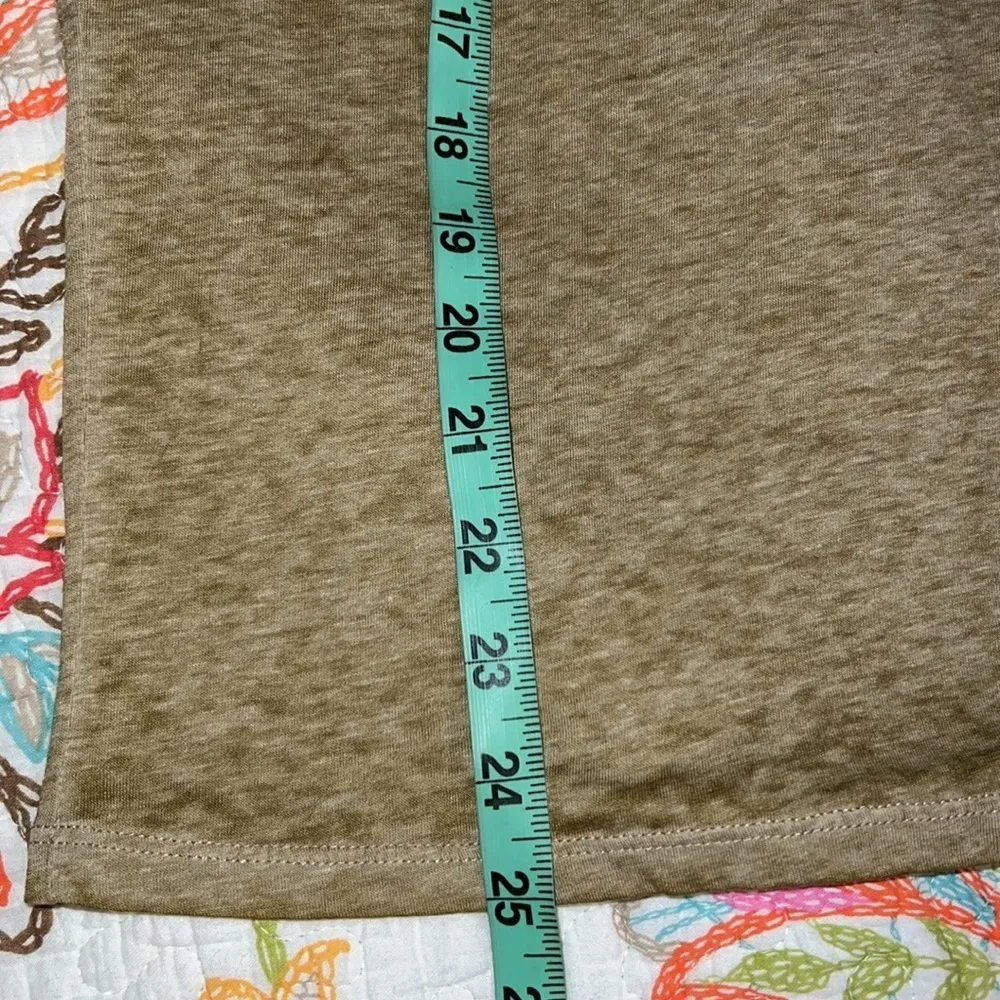 Buckle BKE small short sleeve solid t-shirt heathered green blue trim semi sheer - Image 7