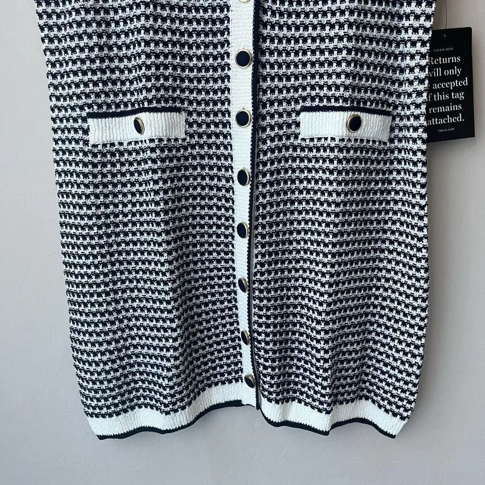 NEW Tuckernuck Pomander Place Dress‎ Navy Stripe Knit Bardot Mini Dress Size XXL - Image 5