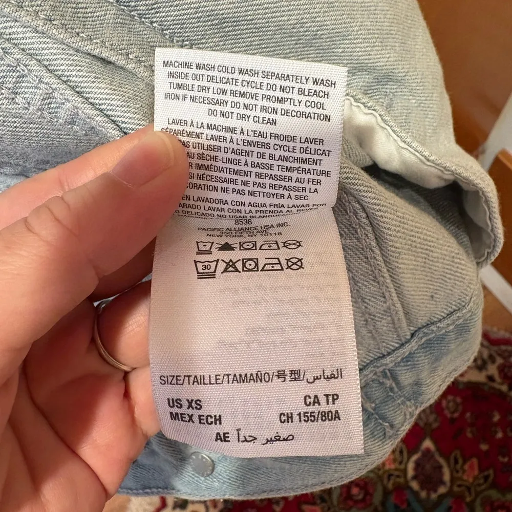 Juicy Couture Boyfriend Denim Jacket Striped Collar NWT XS - Image 6