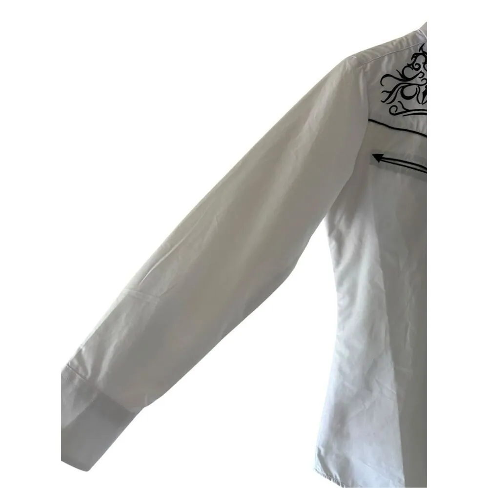 Rodeo Clothing Women's Southwestern Embroidered Long Sleeve Snap Western Shirt S White Size M - Image 4