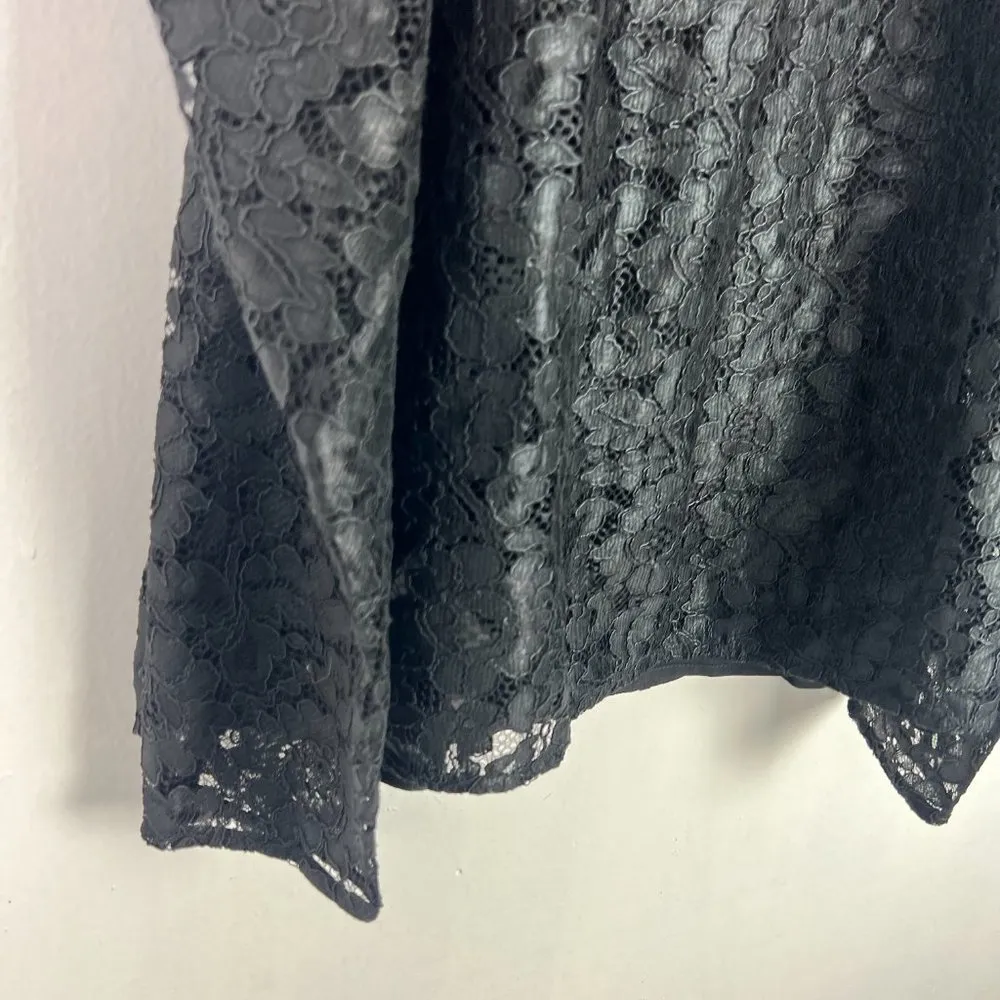 NWT  Lace Puff Sleeve Top Black Size Small S NEW $88 - Image 14