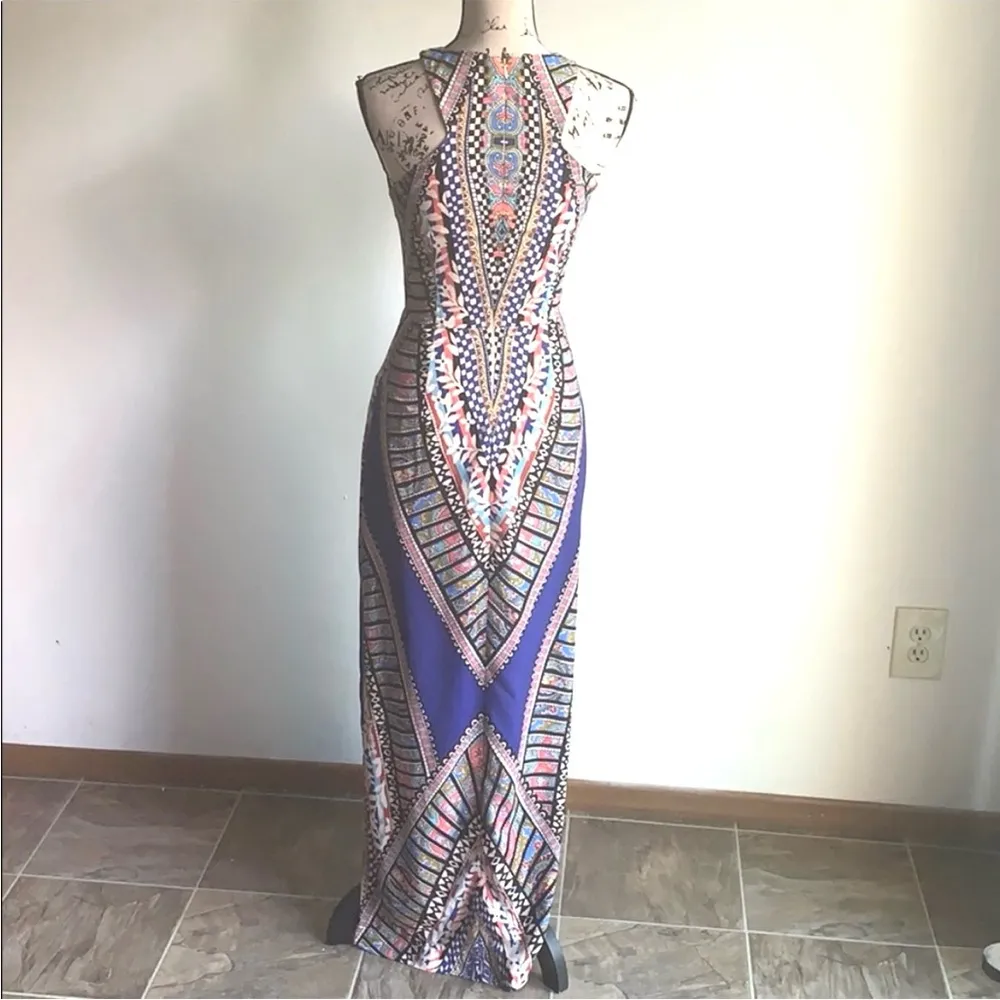 Gianni Bini Multicolored Aztec Maxi Dress Size XS - Image 5