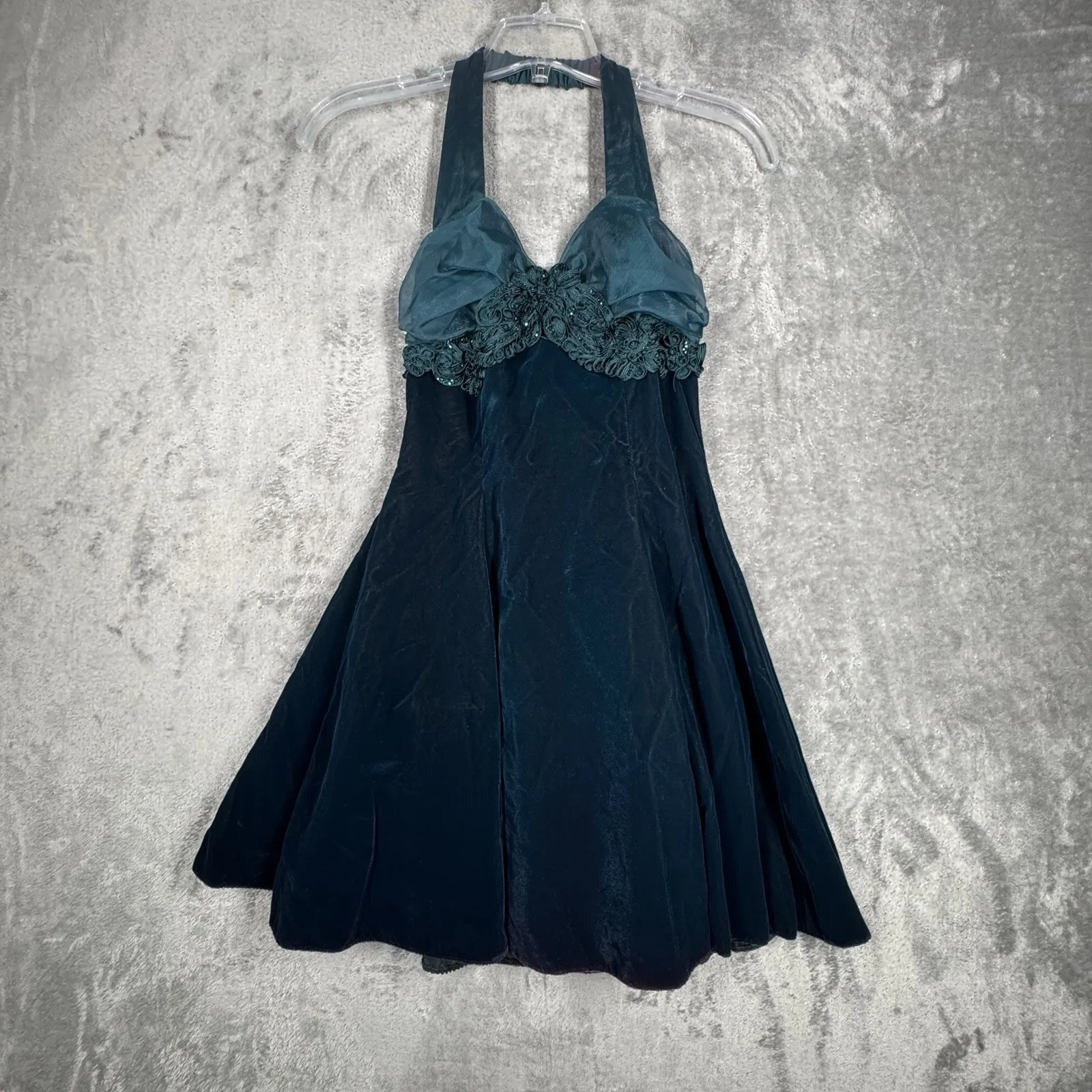 Zum Zum Dress Womens 3 4‎ Green Taffeta Shimmer Halter Formal 90s Y2K Vintage Size undefined - Image 2