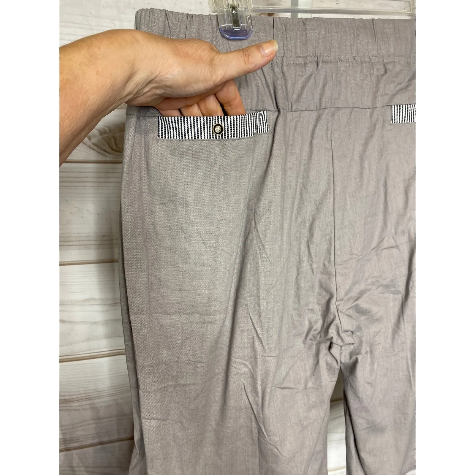 Brand New Janmid Women's Size 2XL XXL Linen Blend Gray Bermuda Shorts - Image 5