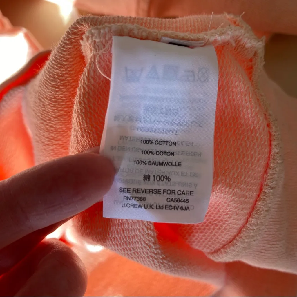 J. Crew Beach Bum 100% Cotton Sun Washed Peach Lightweight Crewneck Sweatshirt - Image 5
