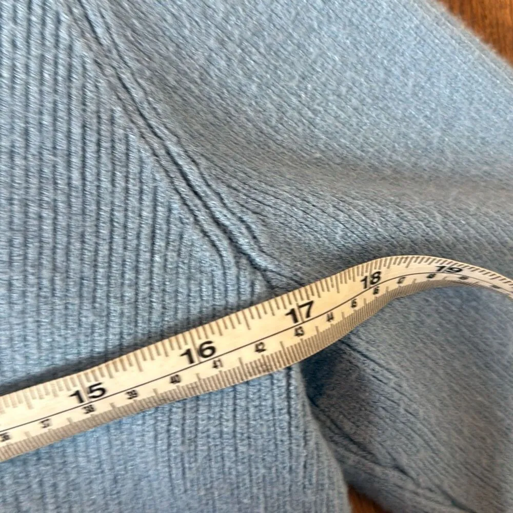 Happily Grey blue ribbed collared cropped sweater large Blue - Image 7