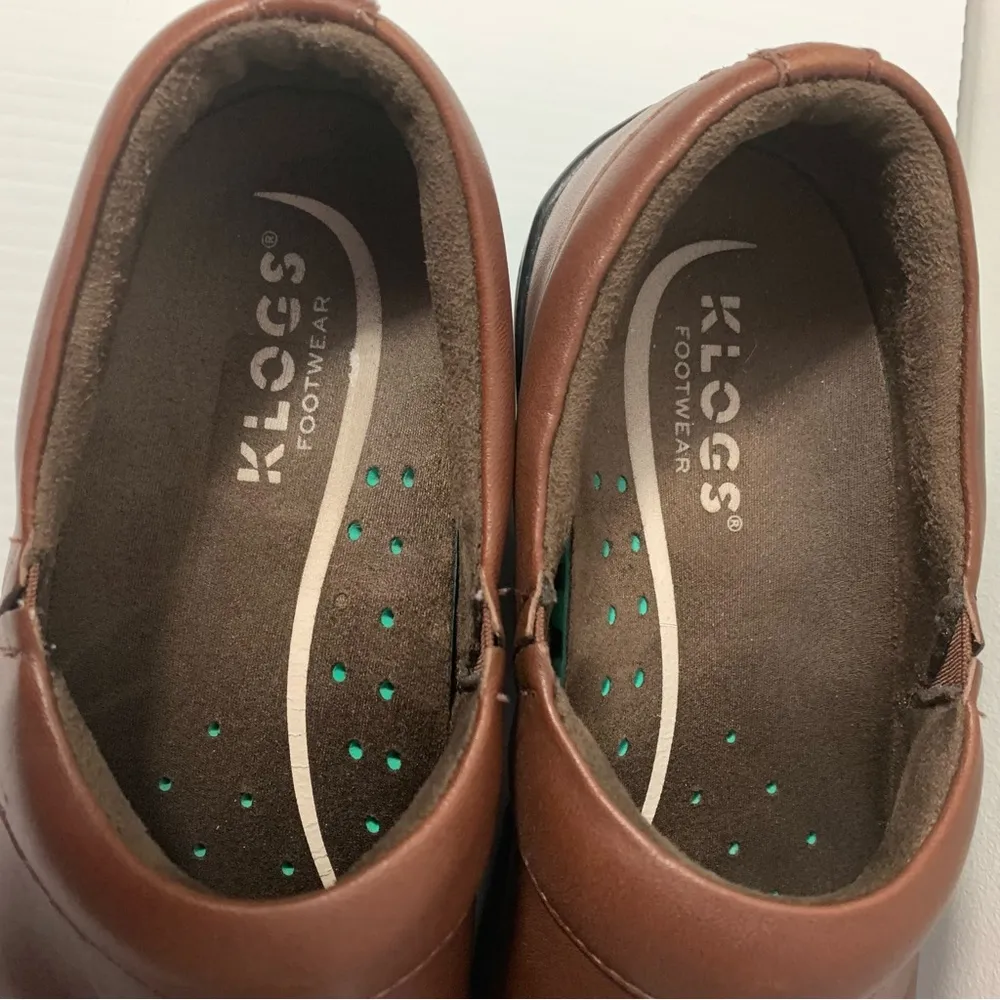 Klogs Slip On Brown Leather Comfort Clogs Size 7M - Image 2