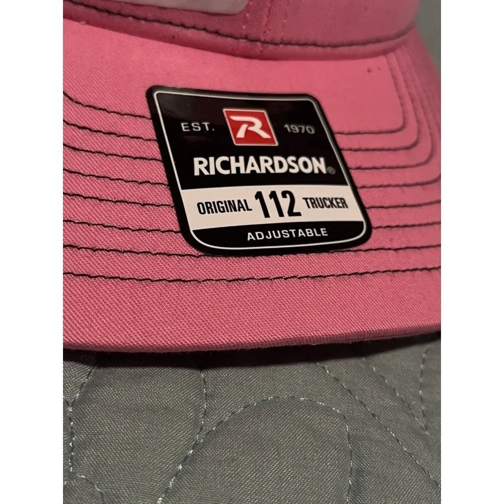 NPK Richardson 112 Women's Cap Snapback Hat Pink Black Trucker Breast Cancer - Image 5
