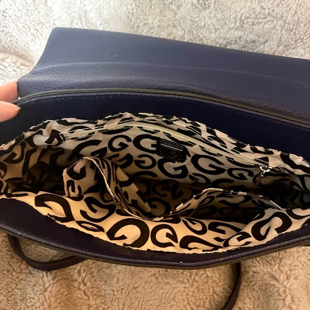 Cobalt Blue Faux Leather Crossbody Handbag Purse Women's Bag - Image 7