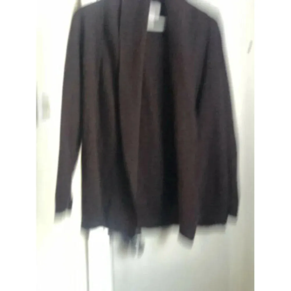 Kenar Womens Long Slee Open Wrap Cardigan Sweater Italian Merino Wool Brown Sz S - Image 2