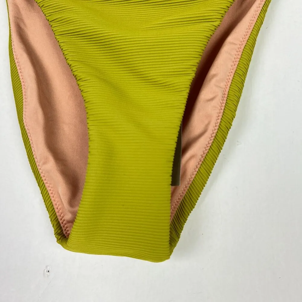NWT J. Crew Ribbed High-Rise Cheeky Bikini Bottom Green Size XXS NEW - Image 4