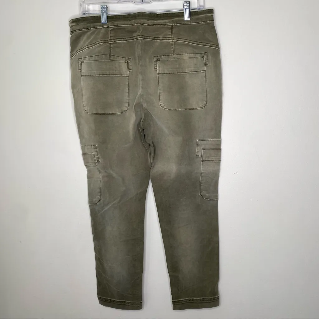 Free People Utility Crop Twill Cargo Pants iArmy Green Sz 12 - Image 2