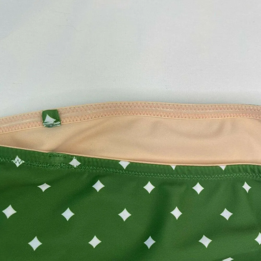 Mink Pink Womens Bikini Bathing Suit Top Size L NWT Green Polka Dot Strapless - Image 6