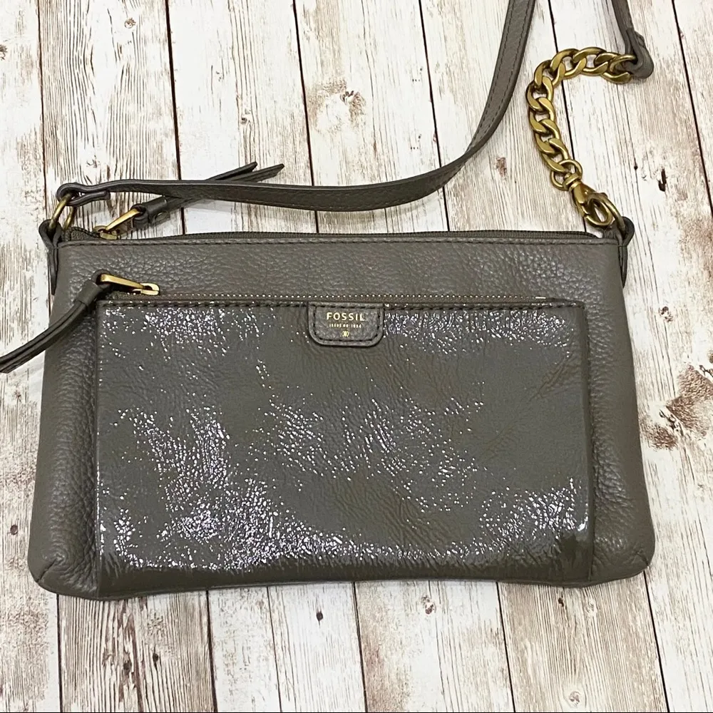 Fossil Cowhide Leather Double Zip Crossbody Bag - Image 6