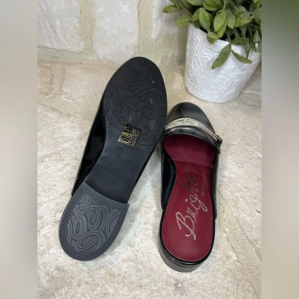 Brighton black leather mules sz 6.5 M - Image 6