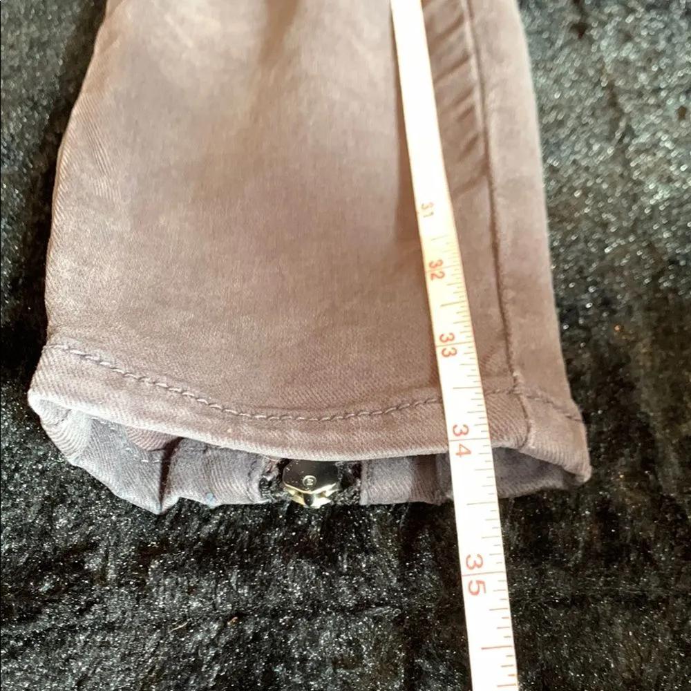 bebe Gray Moto Skinny Jeans with Zipper Accents Size 26 - Image 14