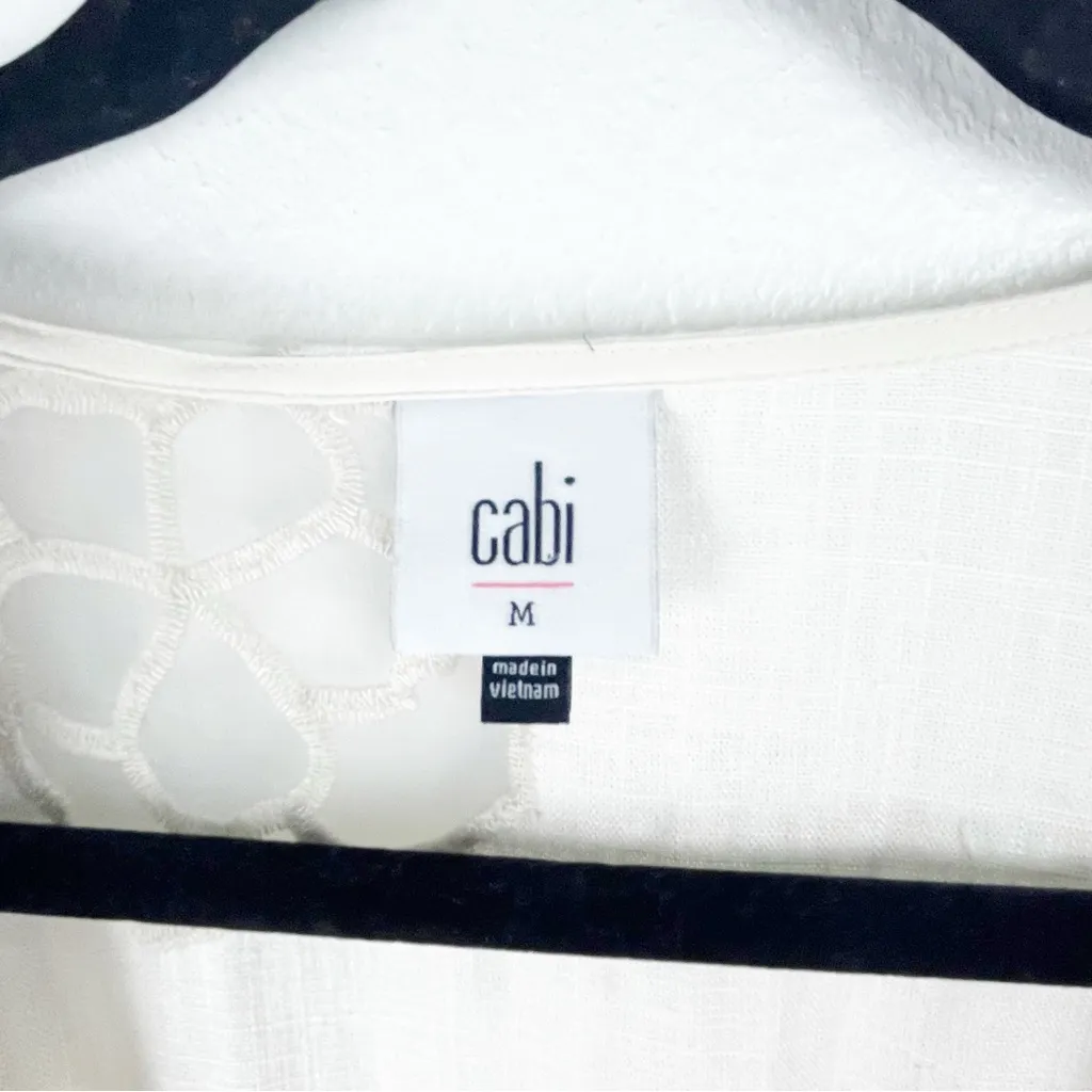 CABI Laguna Cream Linen Blend Slip Dress And Duster Dress Set #6590, Size Medium - Image 3