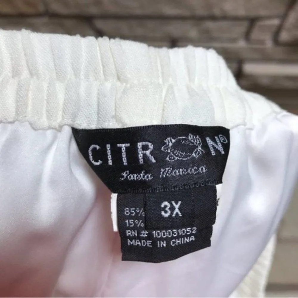 Citron Santa Monica Wide Leg Pants Cream White 3x Lagenlook Coastal - Image 6