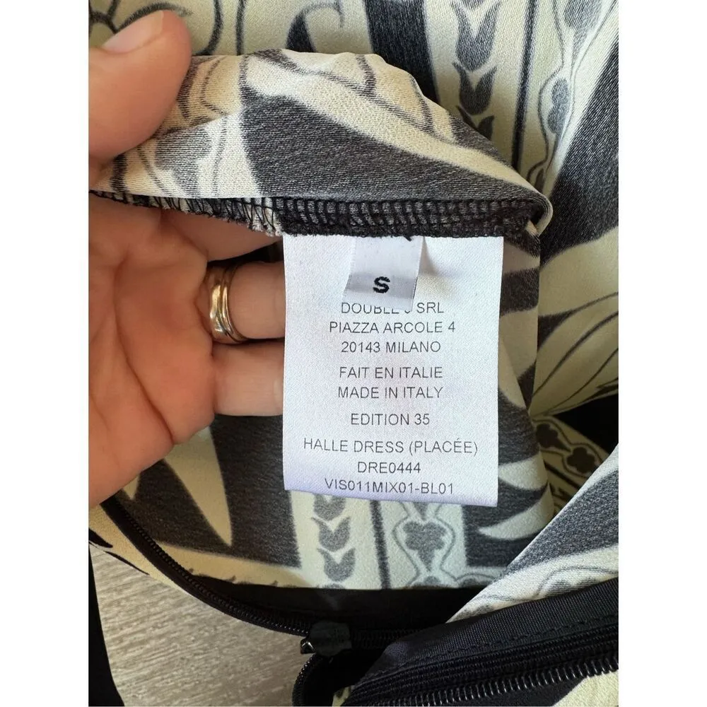 La DoubleJ Halle Dress In Mix Tiles Placée Black Envers Satin Size Small - Image 9