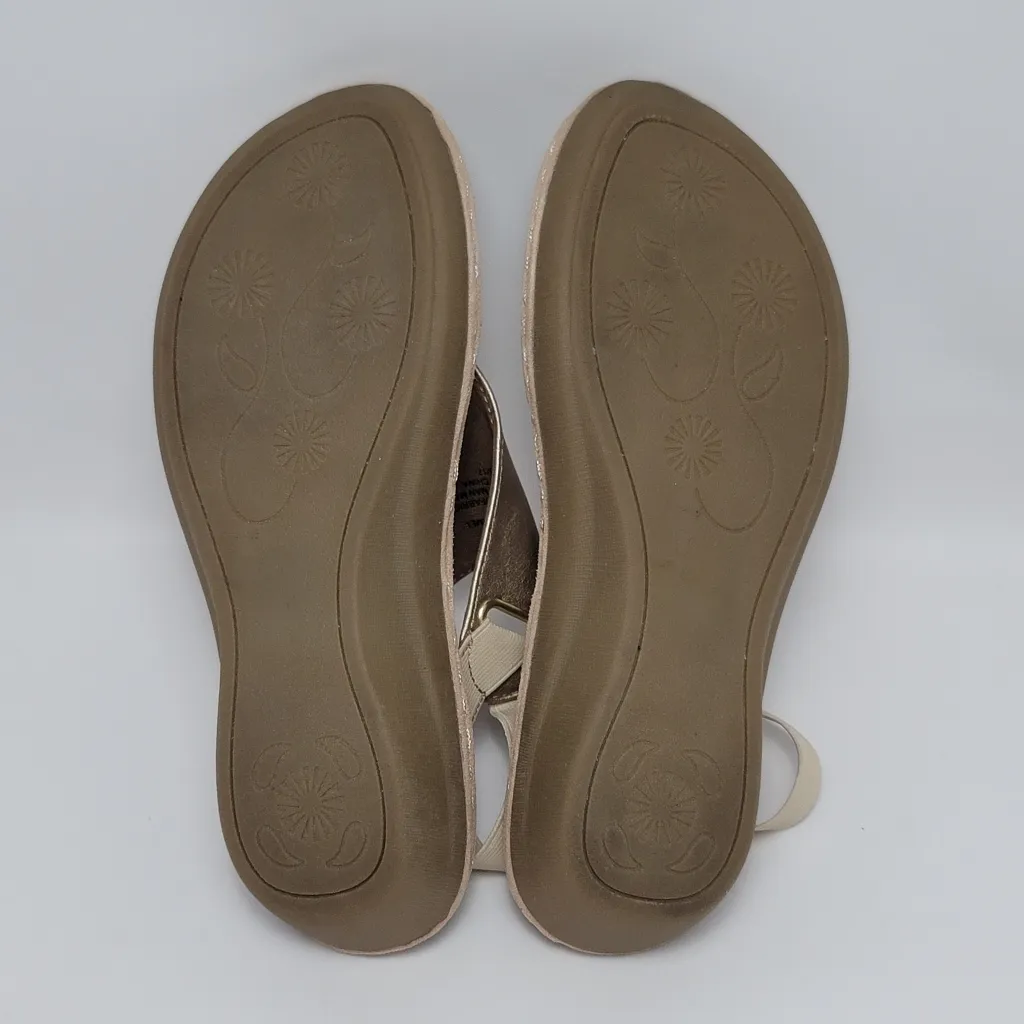 Cliffs White Mountain Low Wedge Thong Sandals Size 8 Carmel Tan - Image 8
