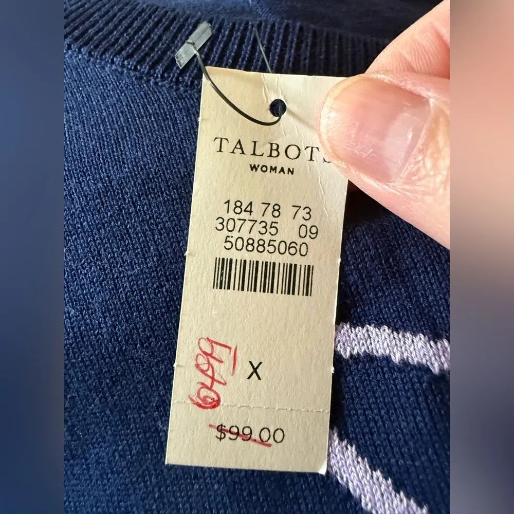 Talbots Love Kitty Cat Yarn Heart Sweater Novelty Kitten Women’s NWT Size X - Image 2