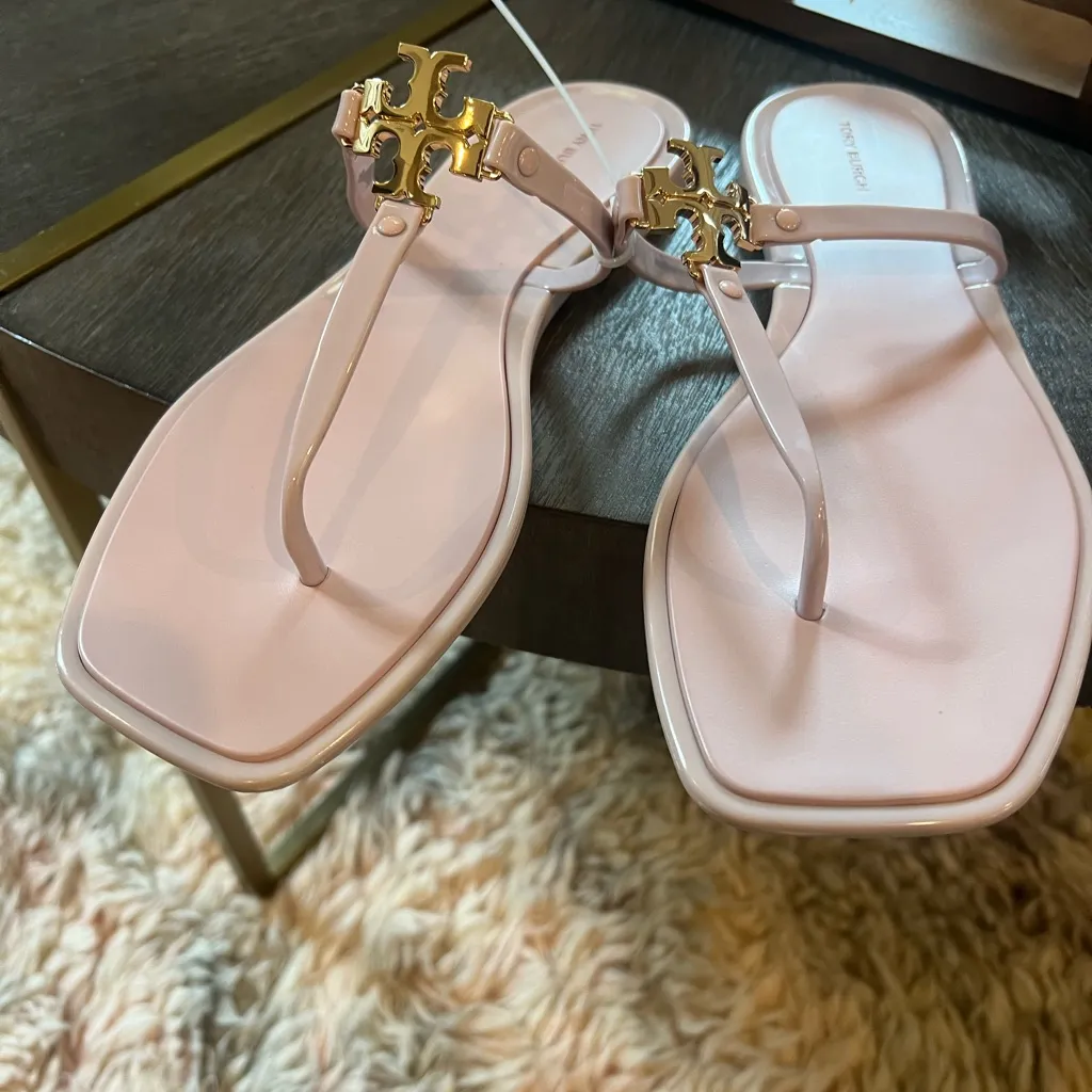 Tory Burch Roxanne Jelly Sandal Meadowsweet Gold Flip Flop shoes size 10 - Image 2