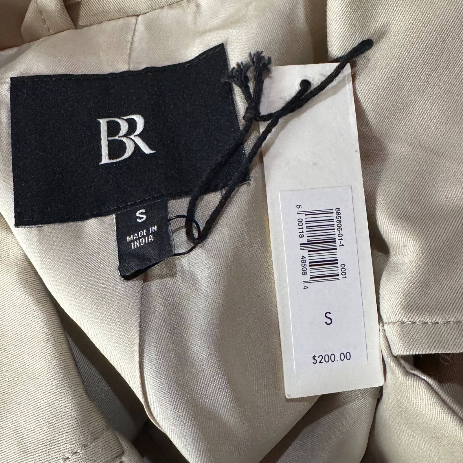 Banana Republic Small Twill Short Utility Jacket Button-Up Lined Long Sleeve Tan - Image 9