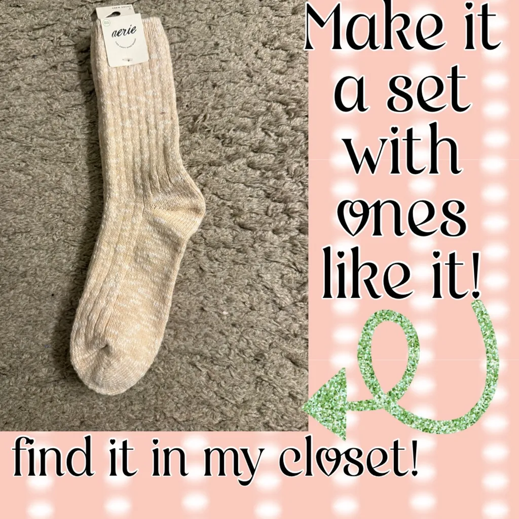 American Eagle Outfitters AE Grey Reindeer Fair Isle Super Soft Crew Socks NWT - Image 6