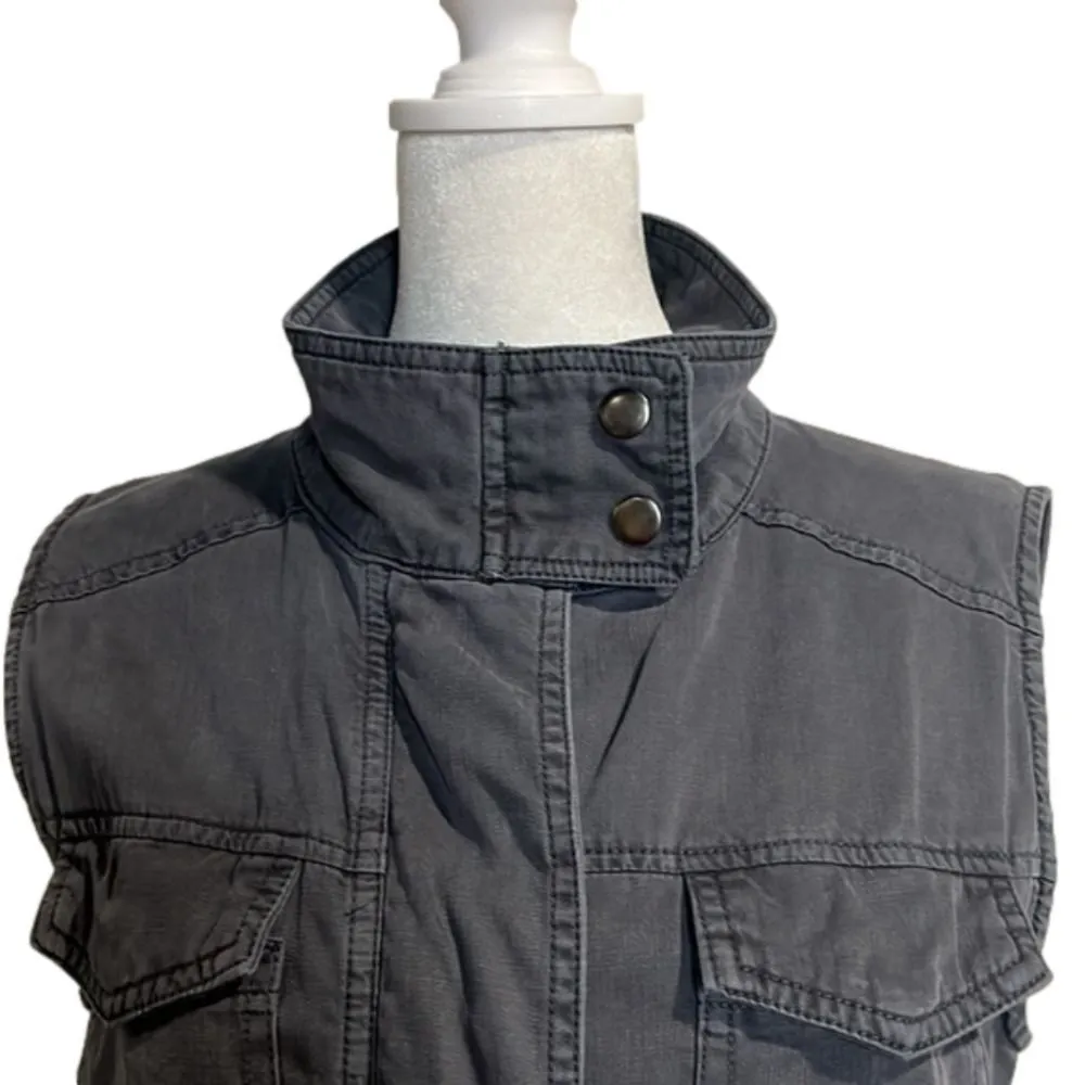 Caslon  Petite XS dark blue grey utility vest cotton blend versatile styling NWOT - Image 3