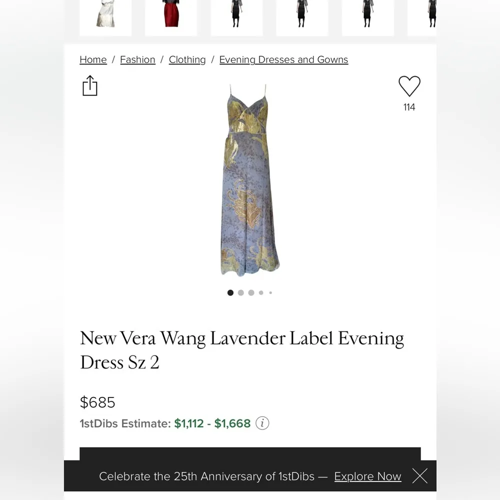 Vera wang lavender label silk boho coquette metallic floral evening dress xs 0 - Image 12