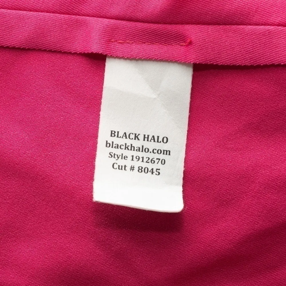 Black Halo. Pike High Neck Drape Front Mini Dress. - Image 10