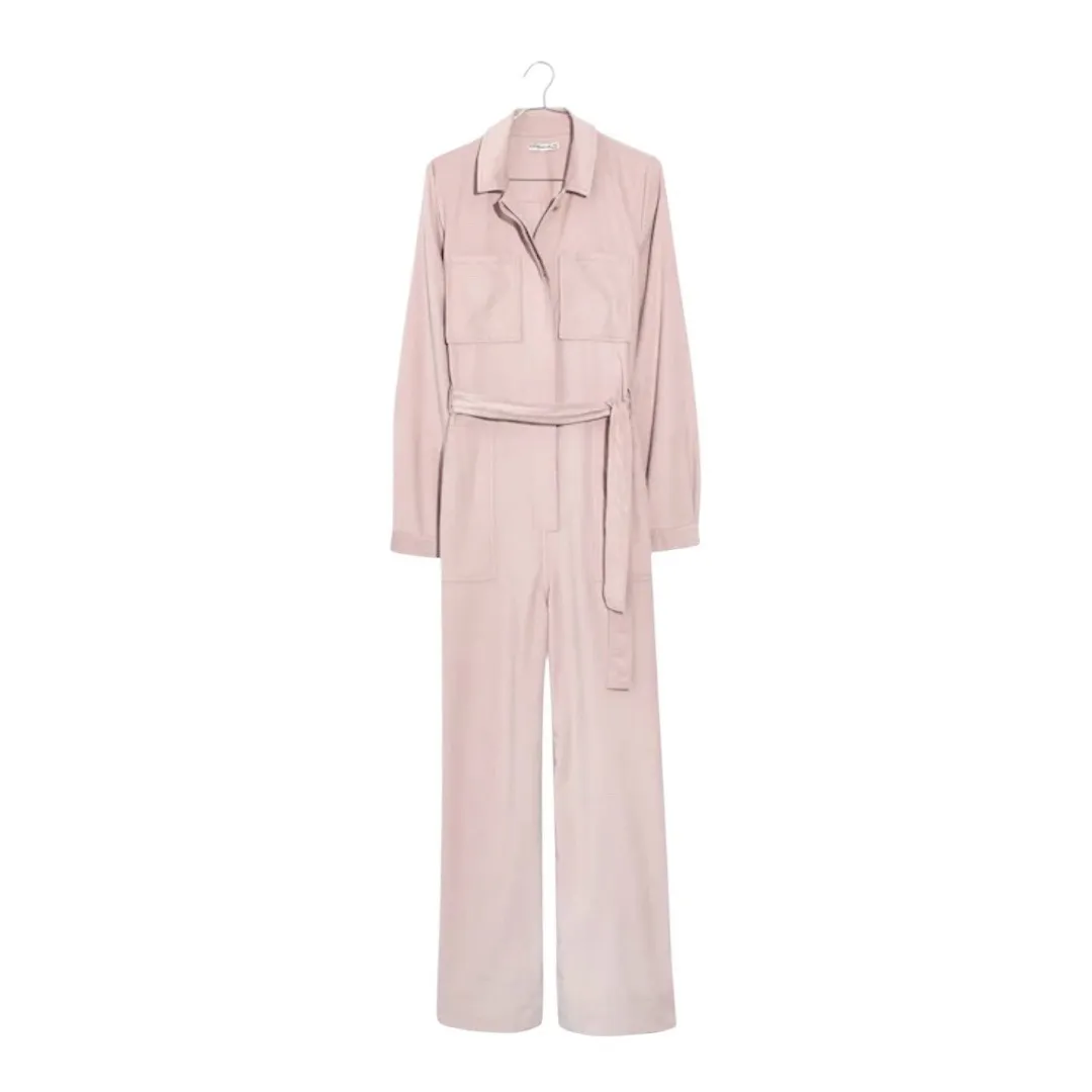 Madewell Pink Corduroy Belted Jumpsuit Coveralls‎ Long Sleeve Women Size 4 - Image 3