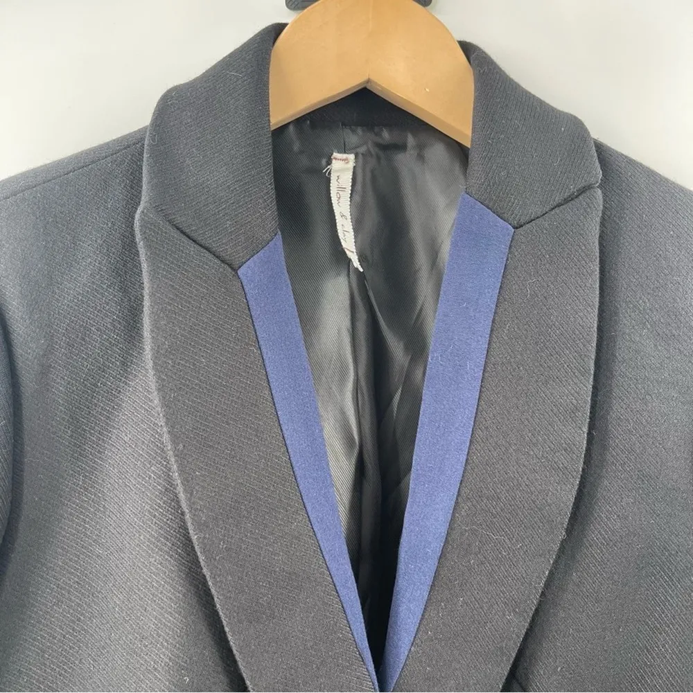 WILLOW & CLAY Blazer Large Wool Blend Navy Black Business Casual Work Office - Image 5
