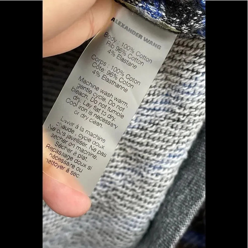 T By Alexander Wang 2 piece Top Blue Striped Long Sleeve Sweatshirt XS - Image 5