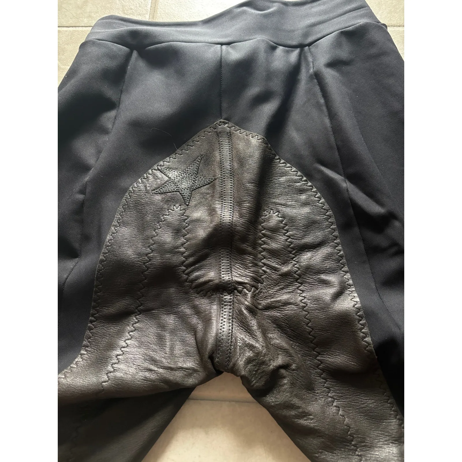 Aanstadt Das Equestrian Riding Breeches Size 32 Deerskin Leather Full Seat Pants Black - Image 2