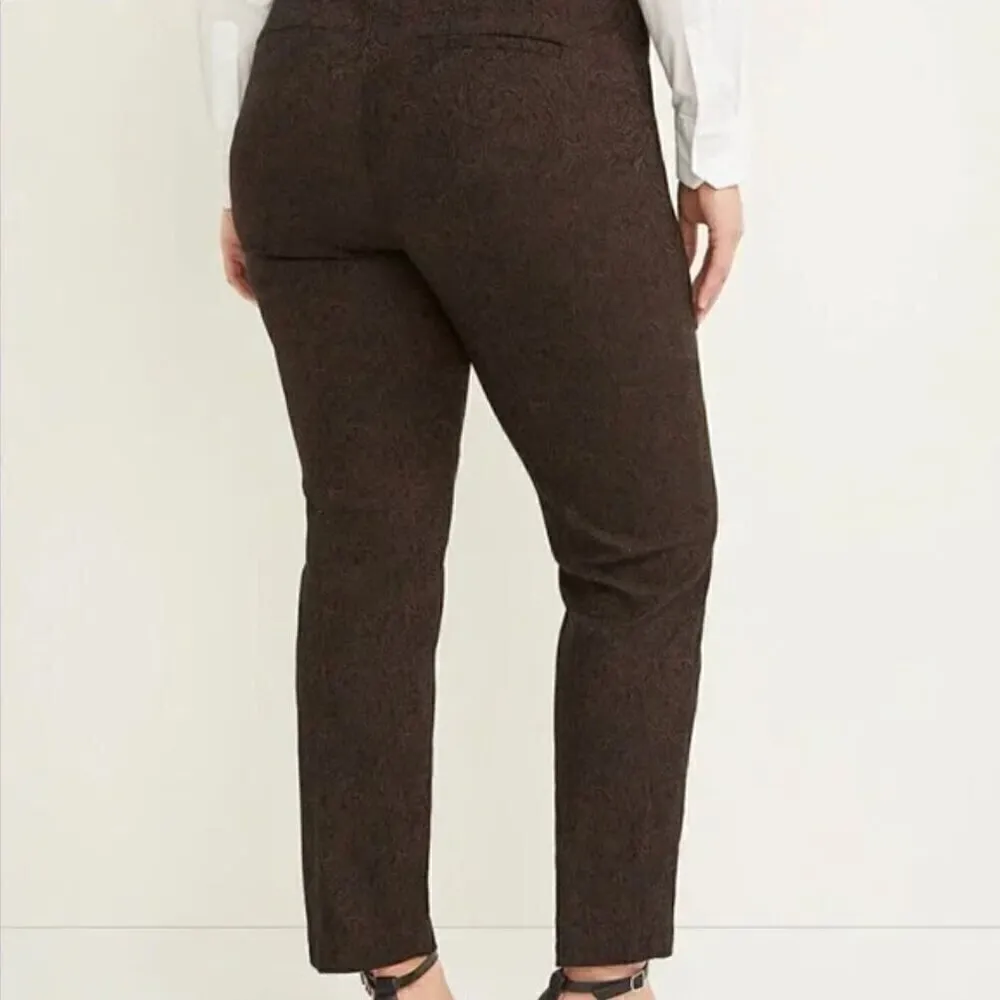 LANE BRYANT Plus Size Allie Skinny Ankle Pants Power Pockets Black Brown Paisley - Image 3
