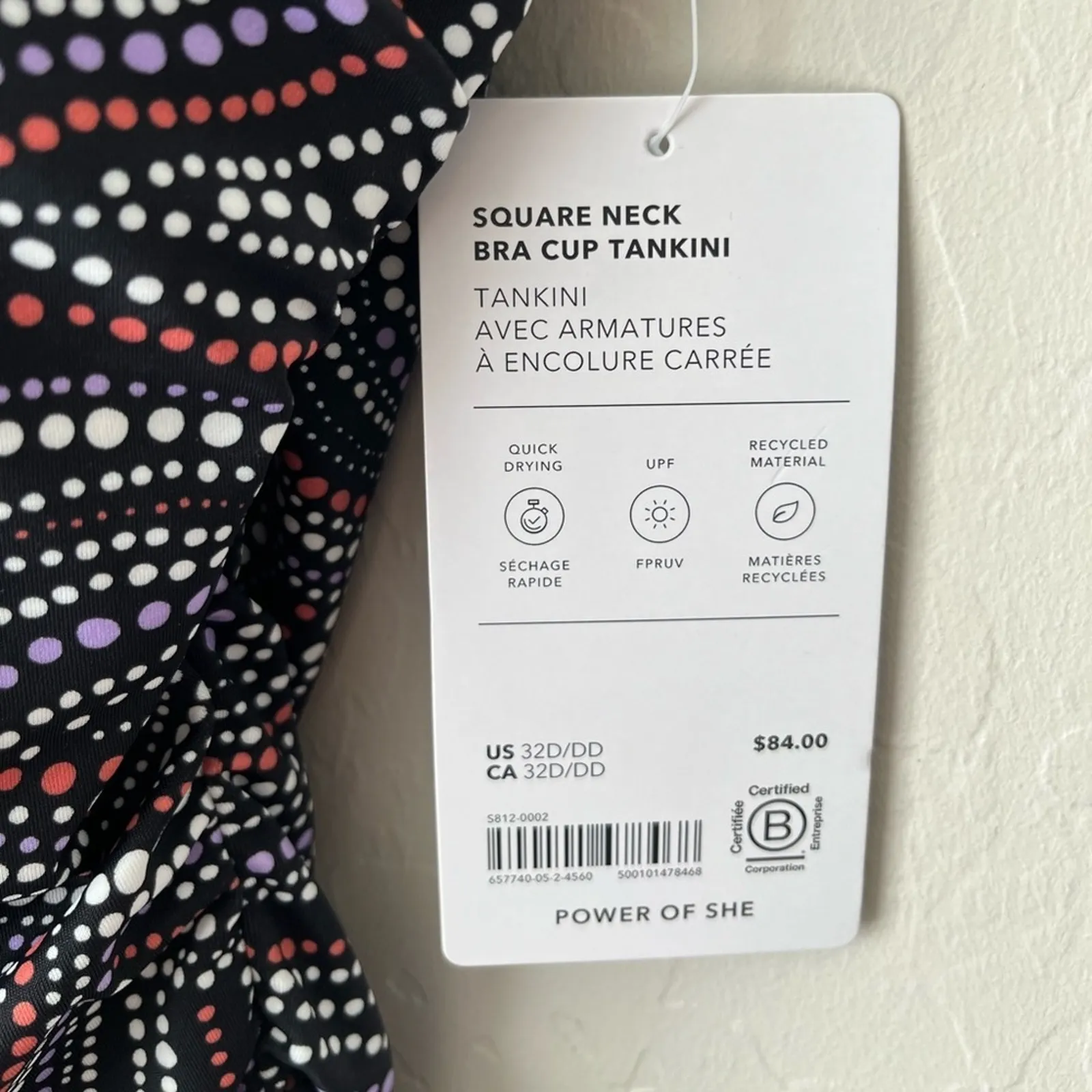 Athleta square neck tankini swim top 32D / DD NWT - Image 12