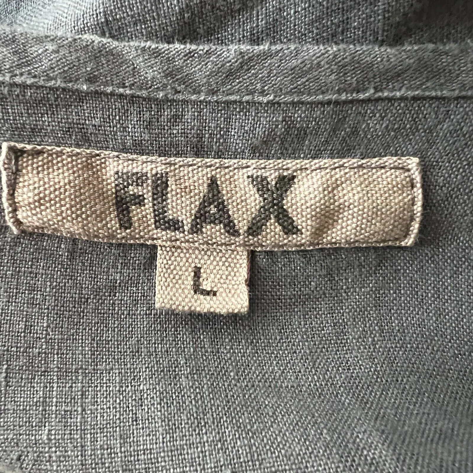 Flax‎ Shirt Womens Large Gray Button Front Tunic Top Linen Lagenlook Minimalist - Image 6