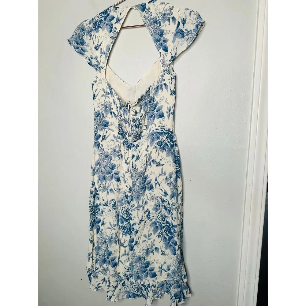 REFORMATION Off White Toile Satin Sweetheart Neckline Rosi Mini Dress Size 6 - Image 6