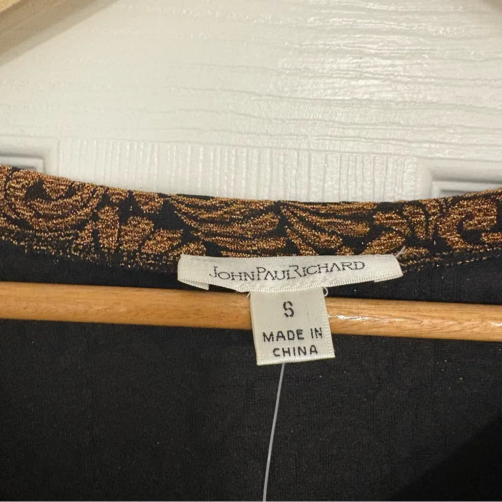 John‎ Paul Richard Black And Bronze Blouse Size Small - Image 5