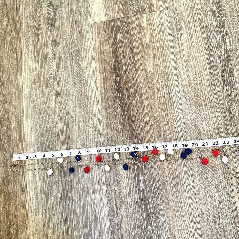 Red white and blue beaded necklace - Image 6